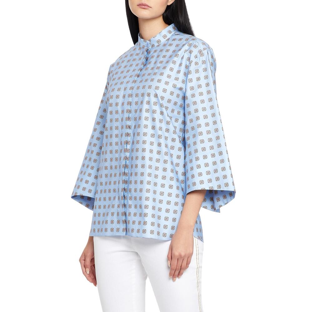 ESCADA Medallion Print Kimono-Sleeve Cotton Tunic Sz 36 (US 6/S) Spring/Sum 2020
